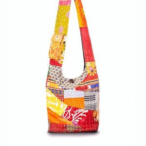 Kathmandu Collection Kantha Patchwork Hobo Bag